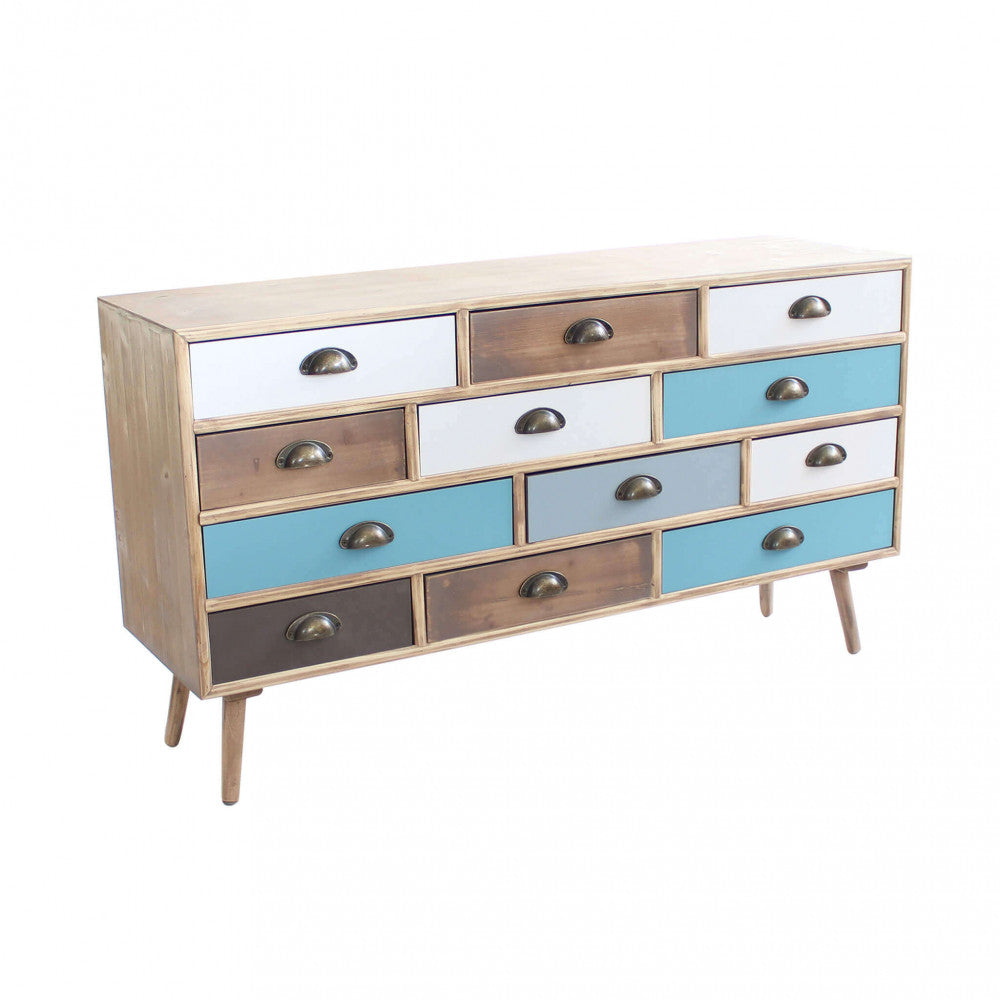 Cosma Cassettiera con Maniglie a Conchiglia Bronzate