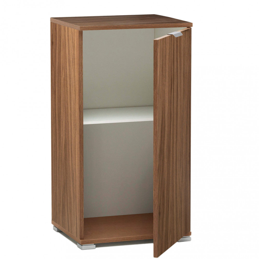 Mobiletto MR805070 con anta aperta, che rivela un ripiano interno bianco per un'organizzazione ottimale.