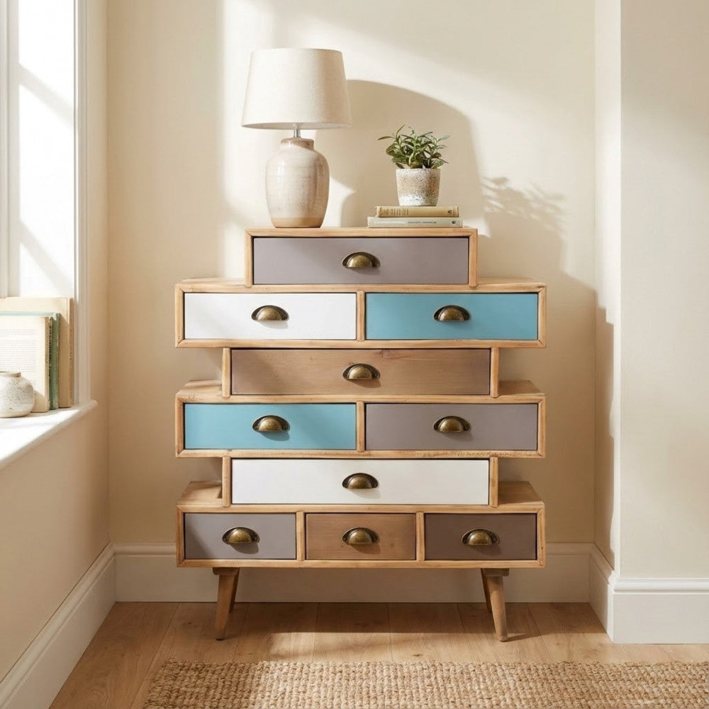 Cosma Cassettiera con Design Asimmetrico a Blocchi