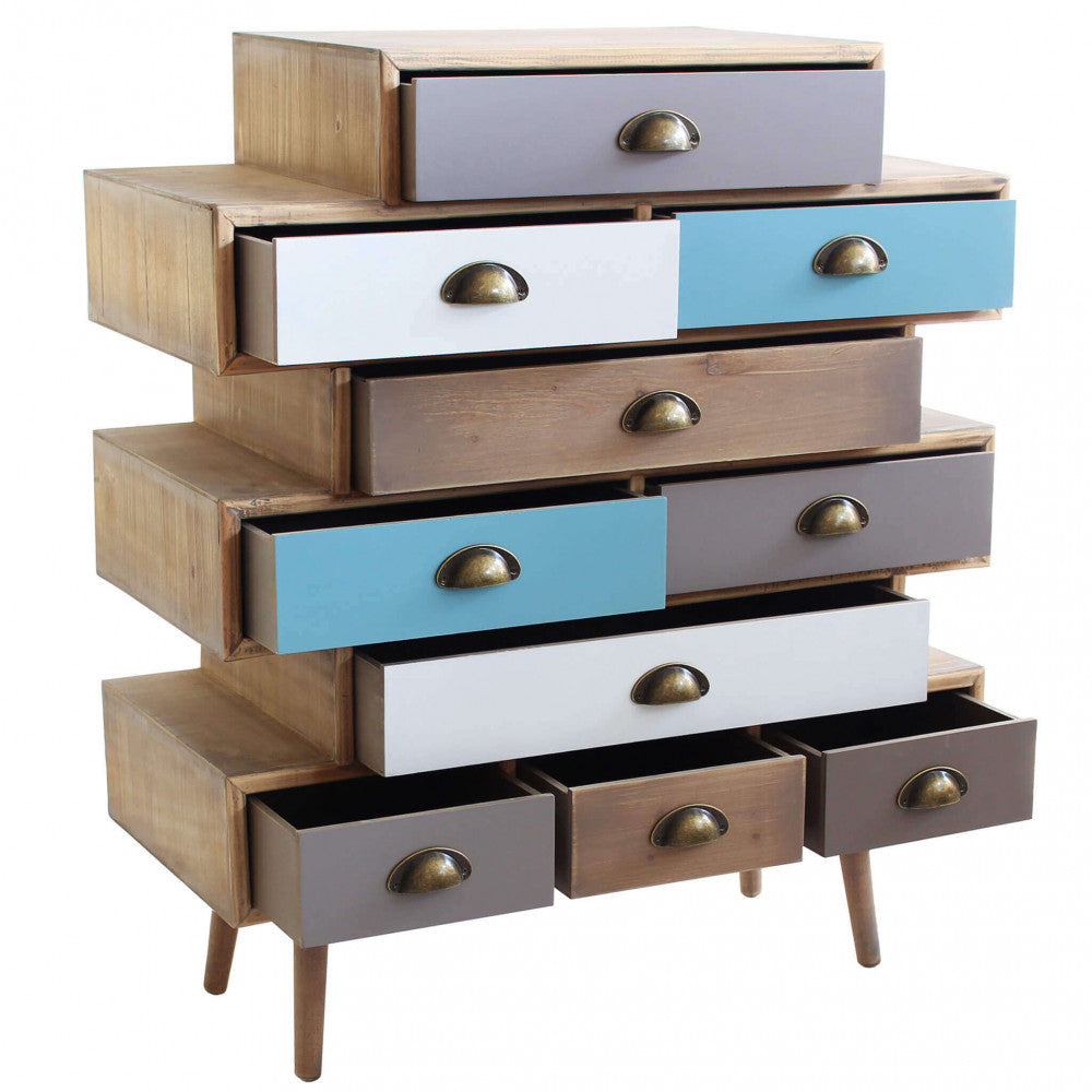 Cosma Cassettiera con Design Asimmetrico a Blocchi