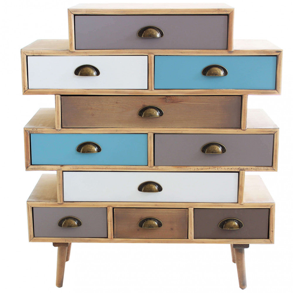 Cosma Cassettiera con Design Asimmetrico a Blocchi