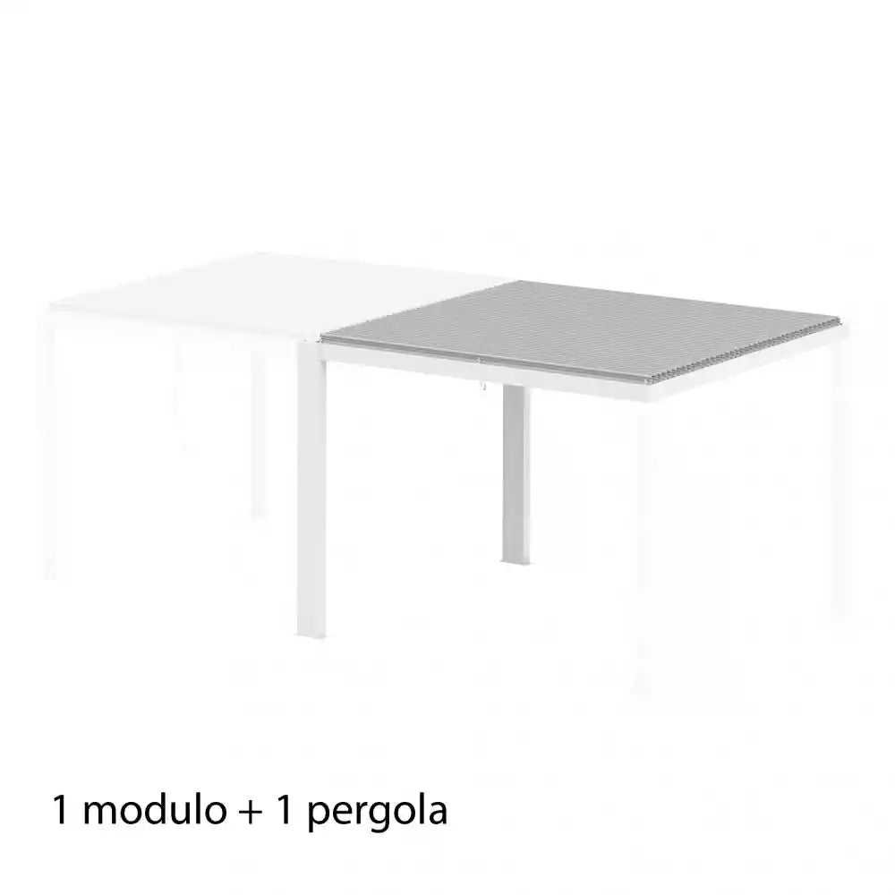 Modulo per pergola bioclimatica Elle 3x3 bianca by Albert, struttura in alluminio per estensione