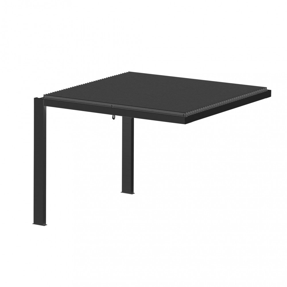Struttura isolata del modulo aggiuntivo per pergola bioclimatica 3x3 in alluminio color antracite.
