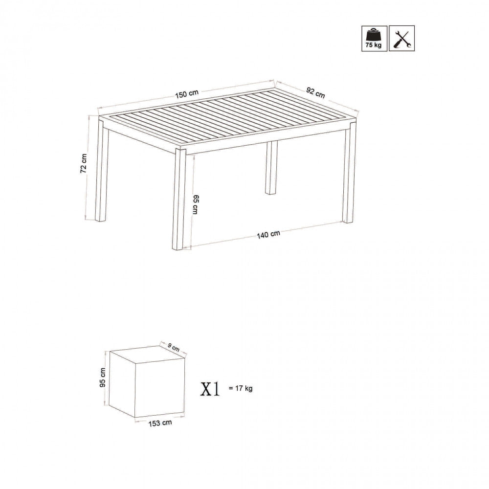 TAVOLO MILO 150 X 90