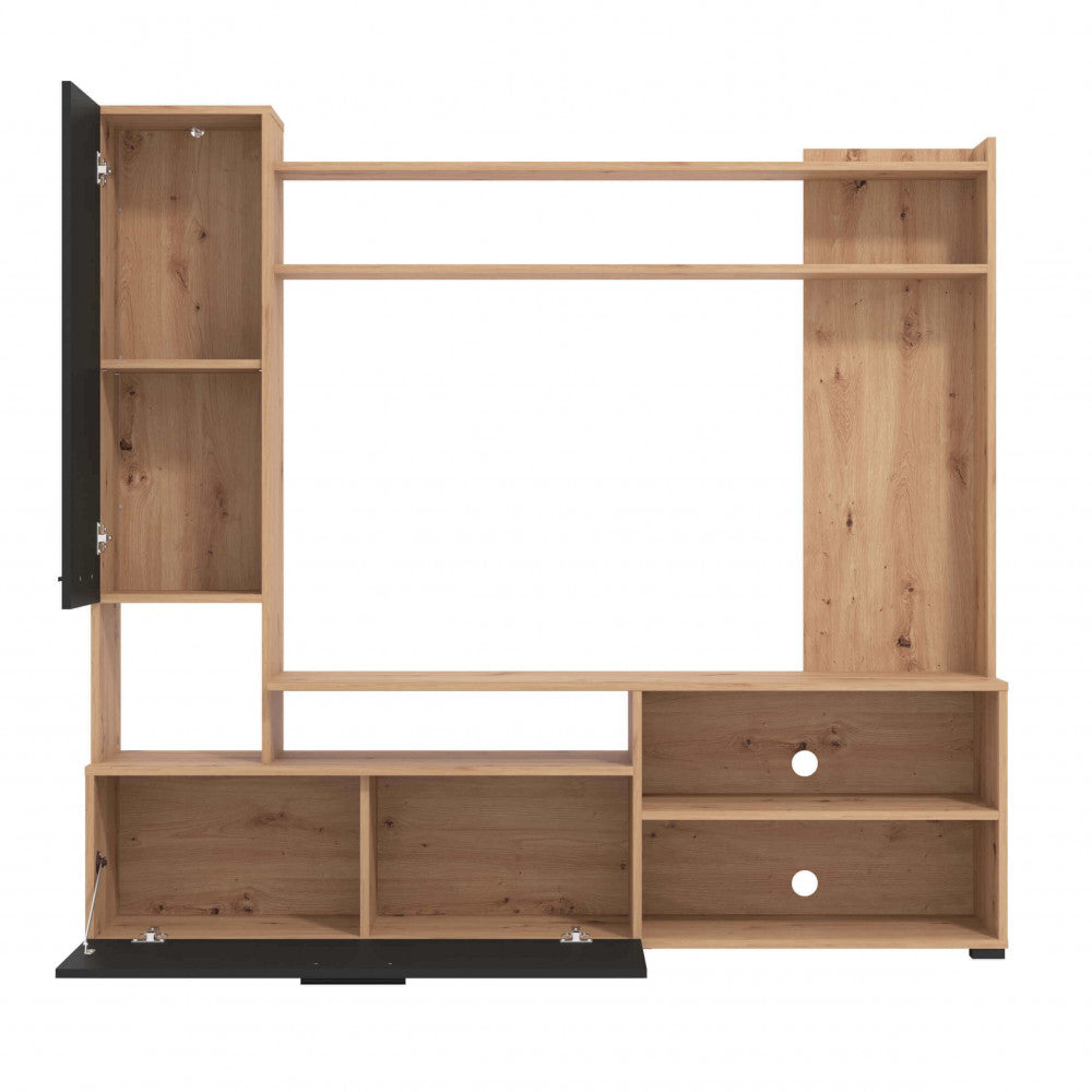 SOGGIORNO BRAGA ROVERE ARTIGIANO E NERO