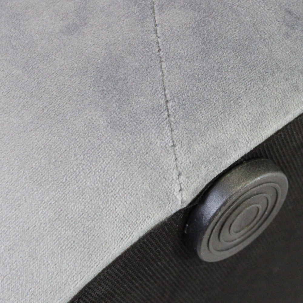 POUF ROTONDO IN VELLUTO GRIGIO SCURO