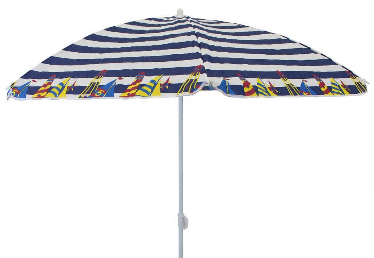 Ombrellone Cosma chiuso con palo in acciaio bianco