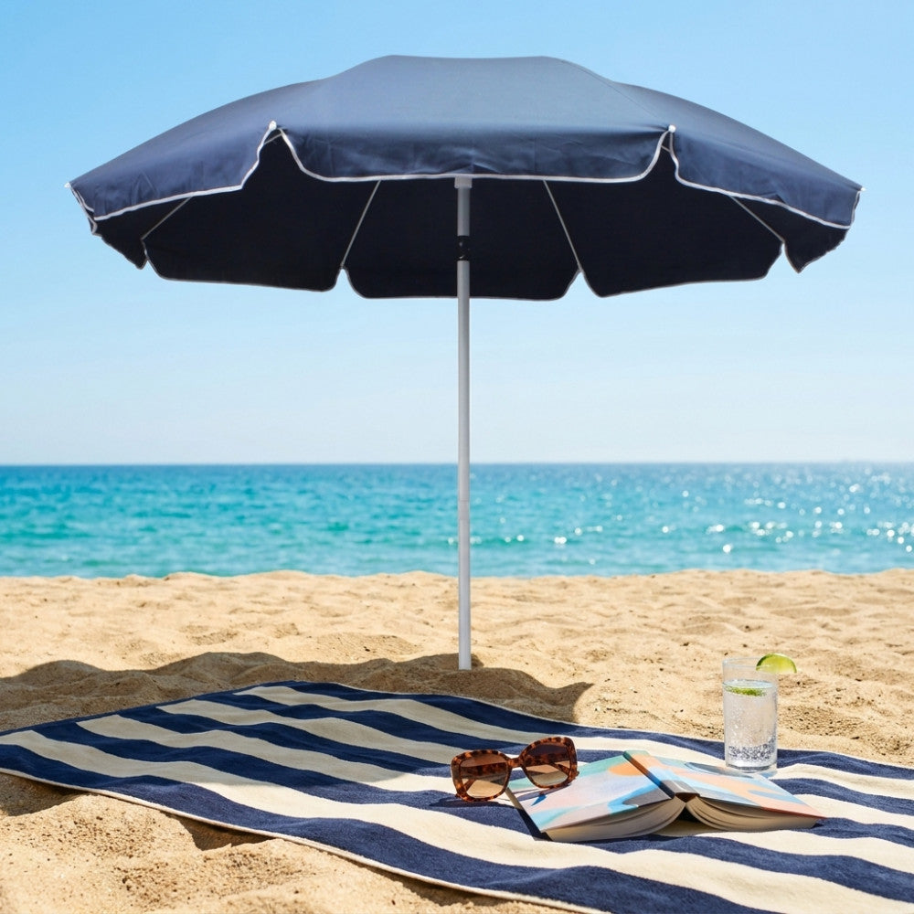 Ombrellone da Spiaggia Pesante Ø 2,2 m con Palo in Alluminio - OM807246 - foto 2