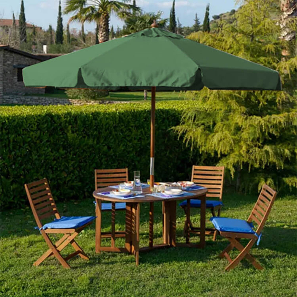 Ombrellone fantasy verde scuro 2.5 metri con palo offset.