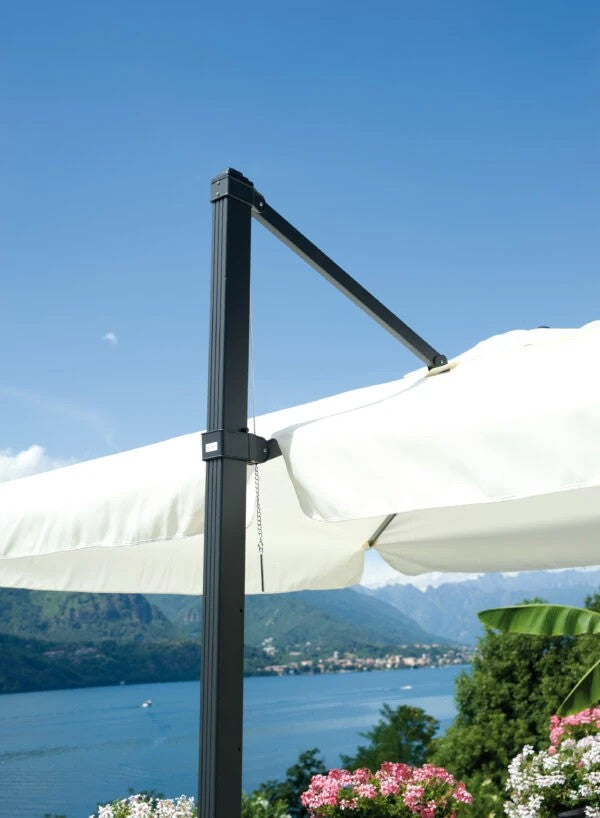 Ombrellone di design moderno grigio 3x2 metri per arredamento esterno