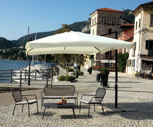 Ombrellone da giardino 300x300 cm in alluminio con telo grigio