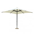 Ombrellone quadrato 3x3 metri con palo centrale nero e telo beige