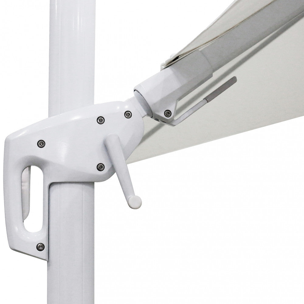 Ombrellone rettangolare 3x4 metri bianco con palo laterale a2