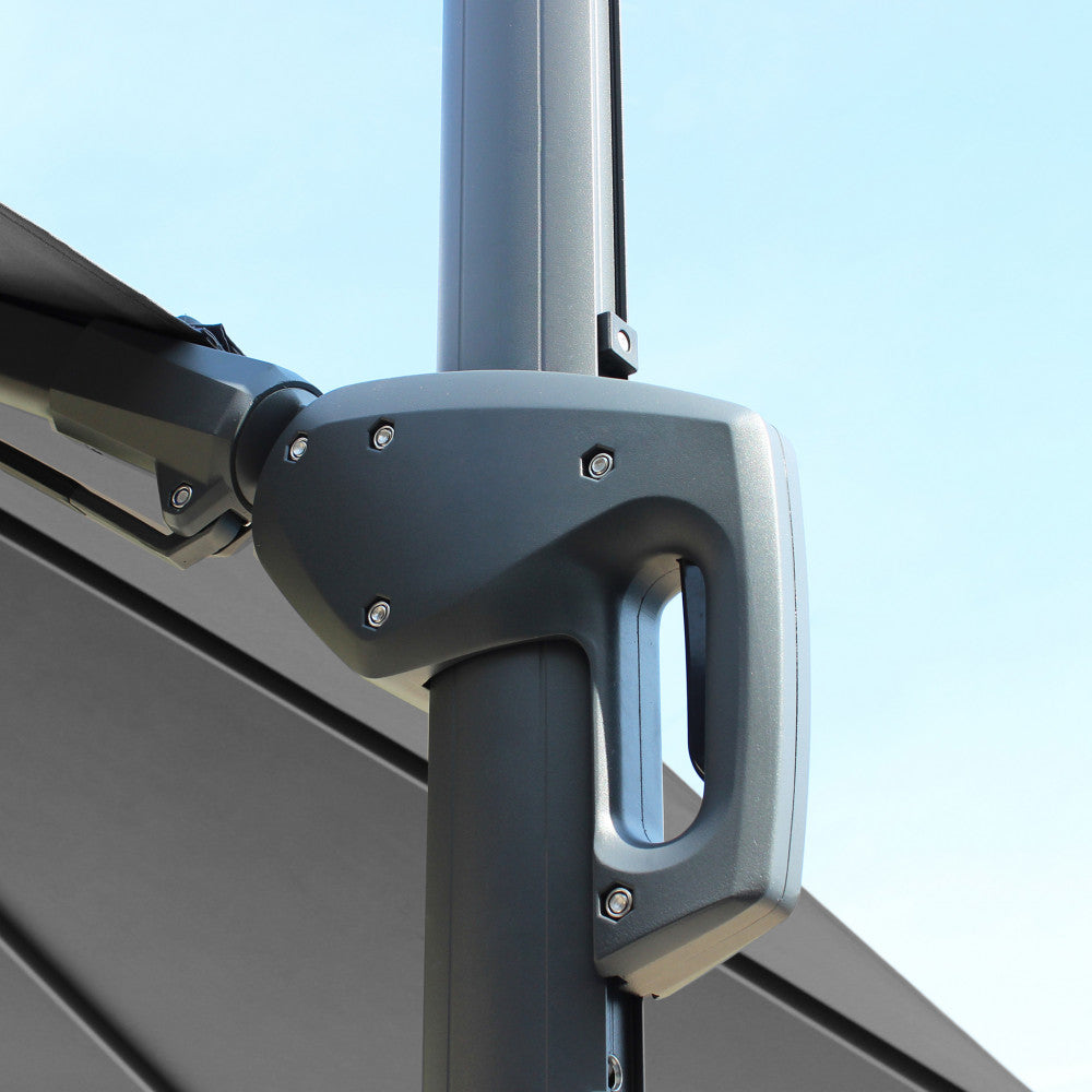 Ombrellone rettangolare 3x4 metri grigio con palo laterale a3