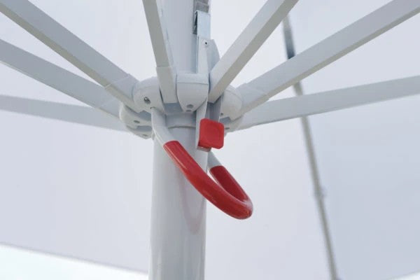 Ombrellone quadrato 3x3 metri blu con palo centrale in alluminio