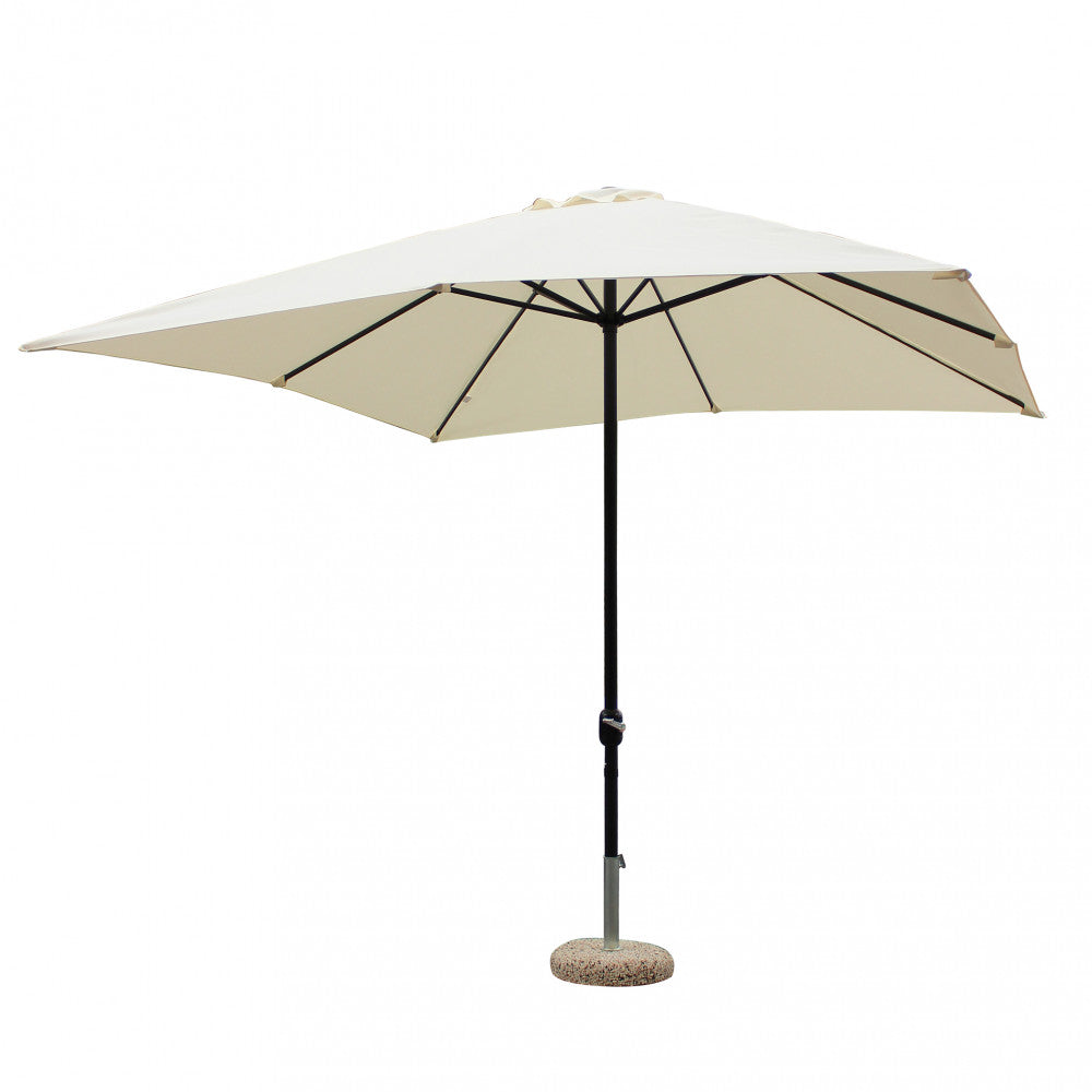 Ombrellone quadrato 3x3 metri con palo centrale nero e telo beige
