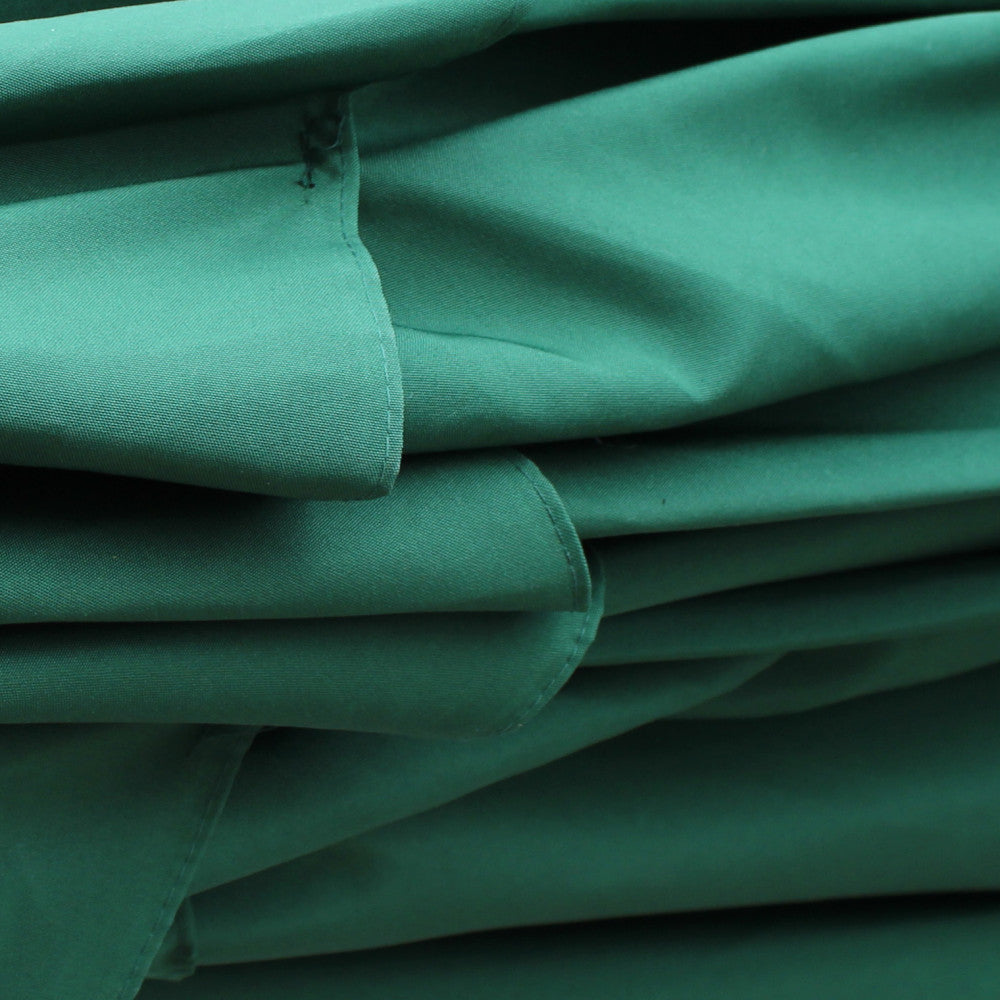 dettaglio telo, Ombrellone quadrato 3x3 metri con palo centrale nero e telo verde 