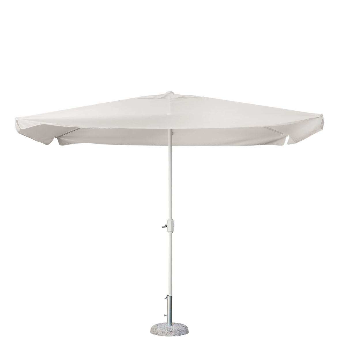 Ombrellone rettangolare 3x2 metri blu con palo centrale in alluminio.