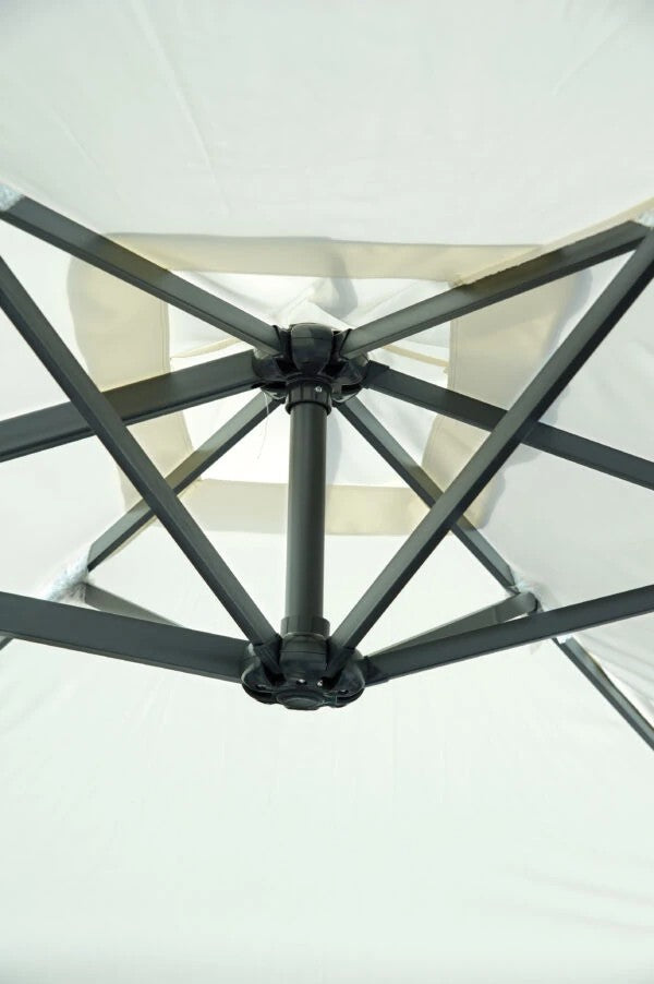 Ombrellone di design moderno grigio 3x2 metri per arredamento esterno.