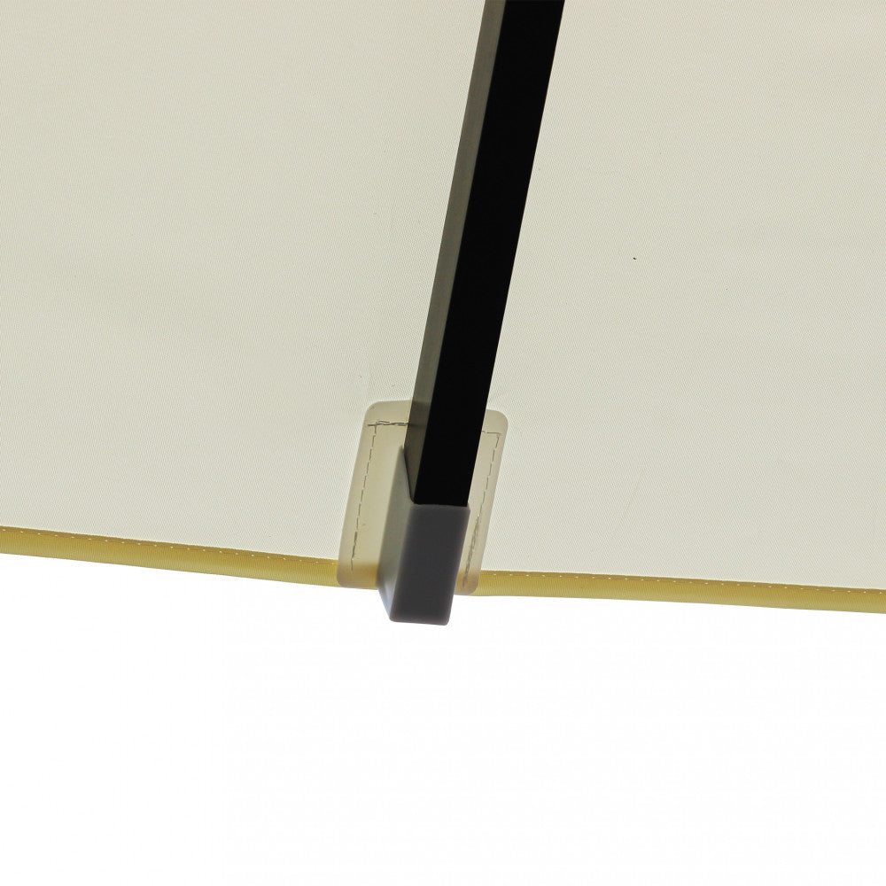 Ombrellone rettangolare 3x4 metri con palo centrale nero e telo beige a2