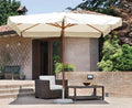 Ombrellone da giardino 300x200 cm in legno chiaro con telo beige