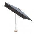 Ombrellone rettangolare nero 2x3 metri con telo grigio.