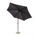 Ombrellone rotondo nero 3 metri con telo grigio.