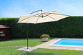 Ombrellone rotondo 3 metri con palo laterale nero e telo beige
