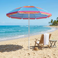 Ombrellone da spiaggia Cosma a righe multicolore aperto
