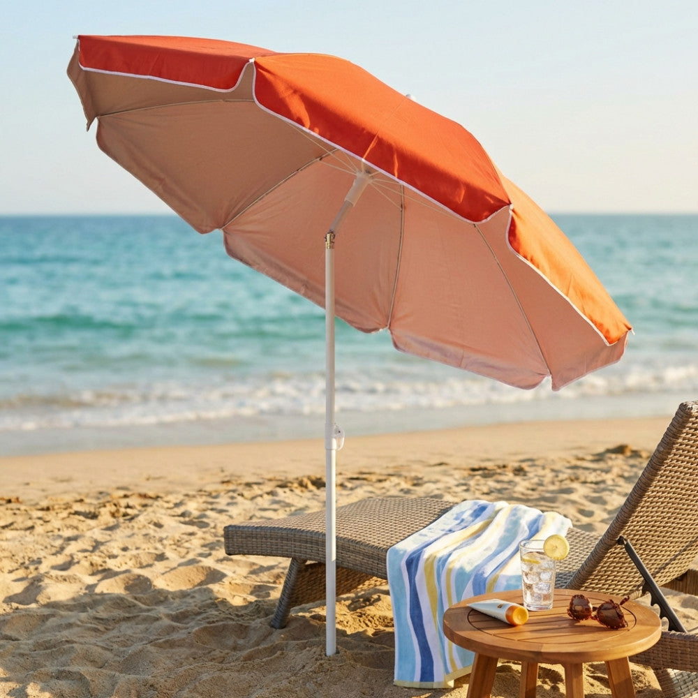 Ombrellone da spiaggia Cosma OM807027 aperto sulla sabbia