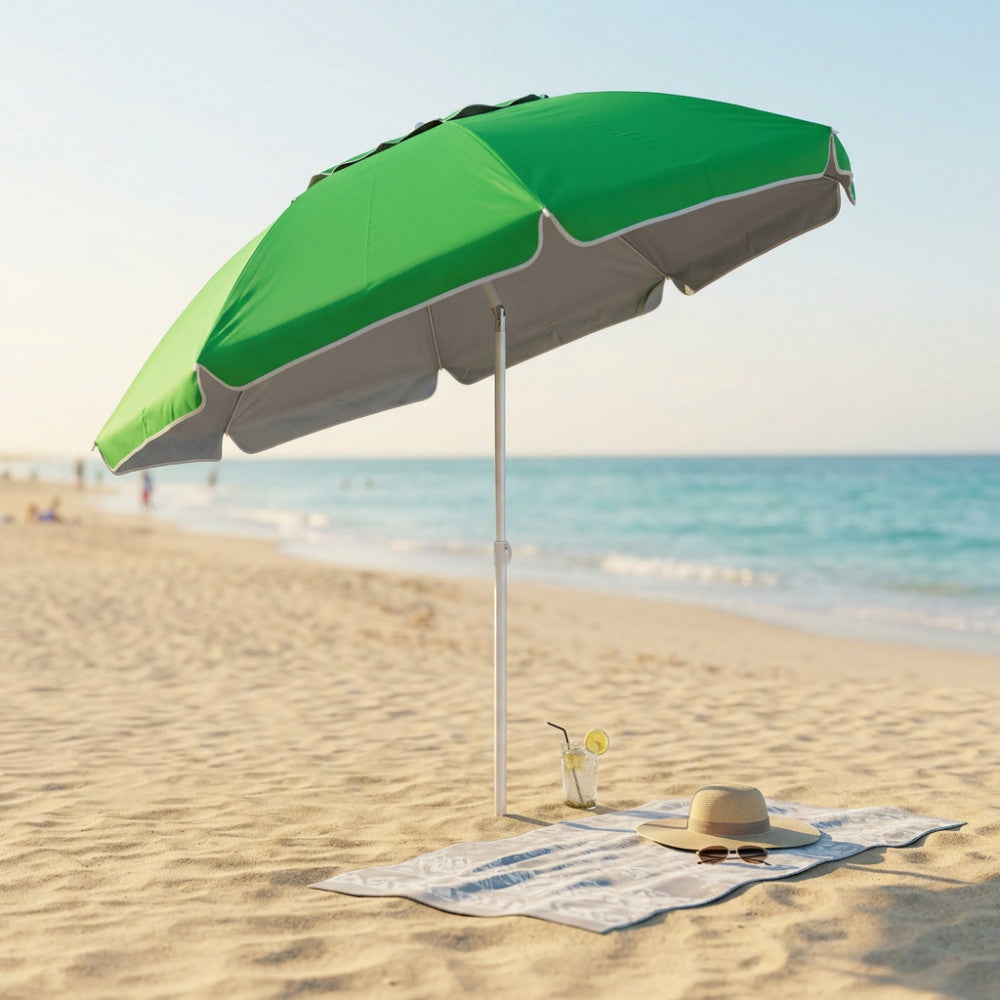 Cosma Ombrellone Spiaggia Poliestere UV 180/32 verde aperto in spiaggia
