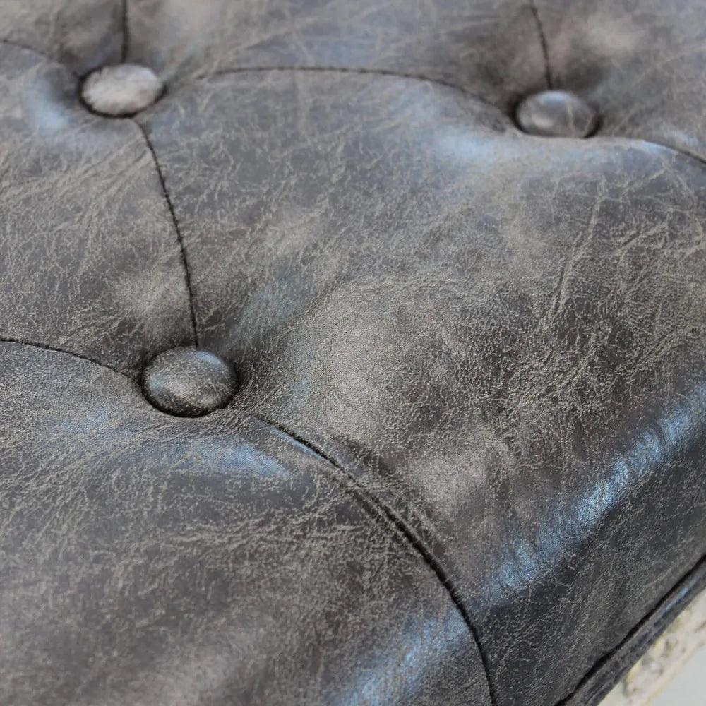 Panca Misty in Ecopelle Vintage Grigio