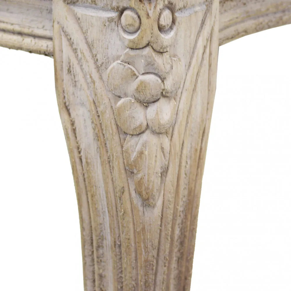 Panca da camera in tessuto beige 110 cm con struttura in legno dettaglio legno intarsiato