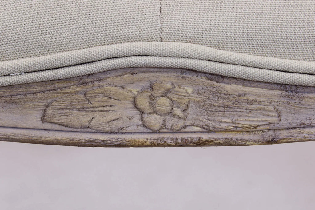 Panca da camera in tessuto beige 110 cm con struttura in legno dettaglio lavorazione legno