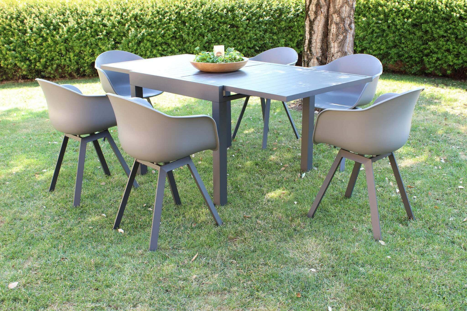 Panoramica Tavolo fisso e allungabile per esterni Hawaii 90/180x90 cm, con design moderno e robusto nel colore antracite | Albert Stock