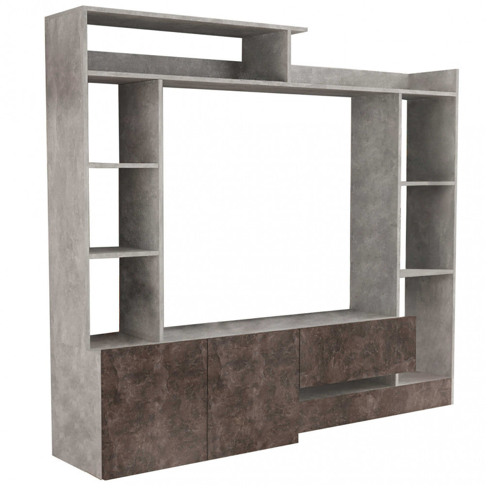 Render isolato della parete attrezzata Entry su sfondo bianco.