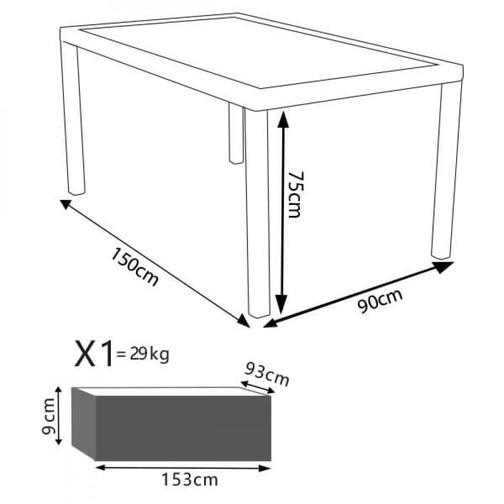 AZORE-TISCH 150 X 90