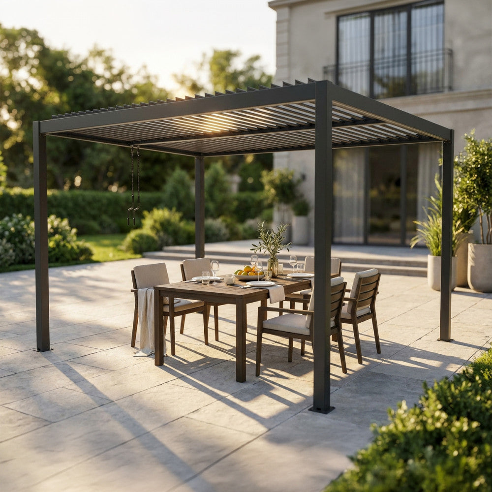 Pergola Bioclimatica 3 x 4 m in Alluminio Grigio Scuro - GA802107-DGRE - foto 2