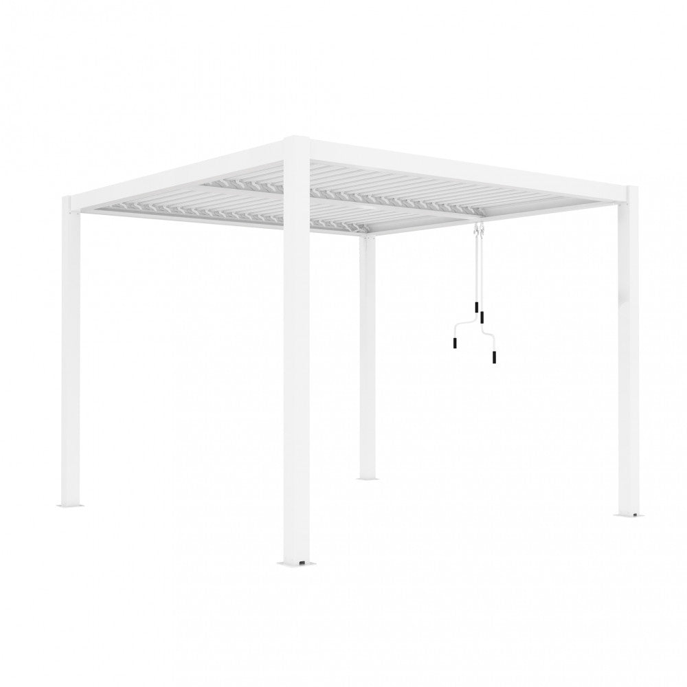 Pergola bioclimatica 3x3 bianca by Albert con lamelle frangisole orientabili in alluminio