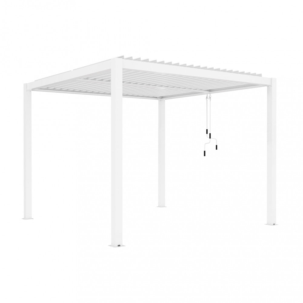 Pergola bioclimatica 3x3 bianca by Albert con lamelle frangisole orientabili in alluminio