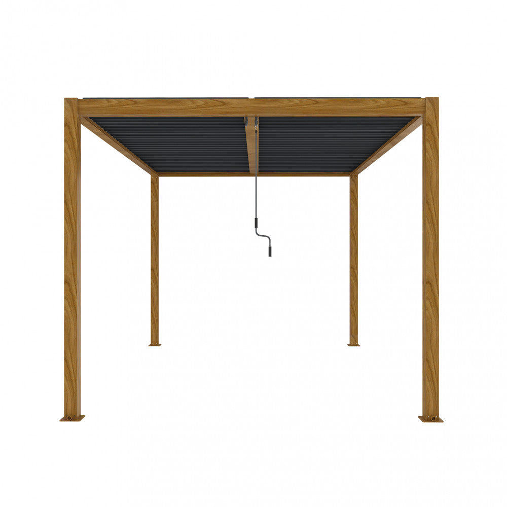 Pergola bioclimatica 3x4 effetto legno by Albert con lamelle orientabili in alluminio