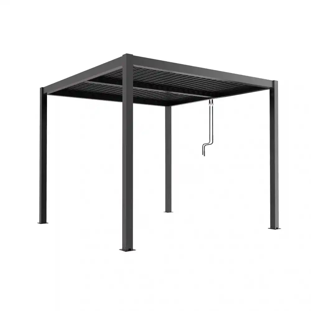 Pergola bioclimatica 4x4 antracite by Albert con lamelle frangisole orientabili in alluminio