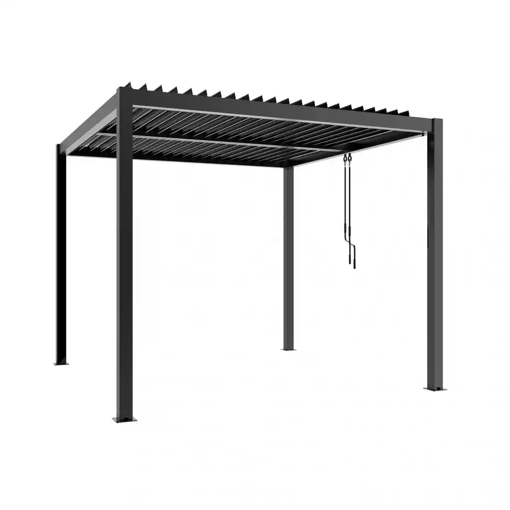 Pergola bioclimatica 4x4 antracite by Albert con lamelle frangisole orientabili in alluminio