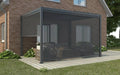 Pergola bioclimatica 4x4 antracite by Albert in un giardino moderno con zona lounge esterna