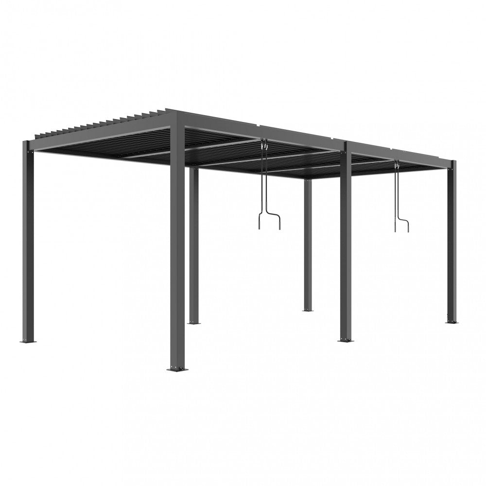 Pergola Bioclimatica 5,8 x 3 m in Alluminio Grigio Scuro - GA802140-DGRE - foto 3