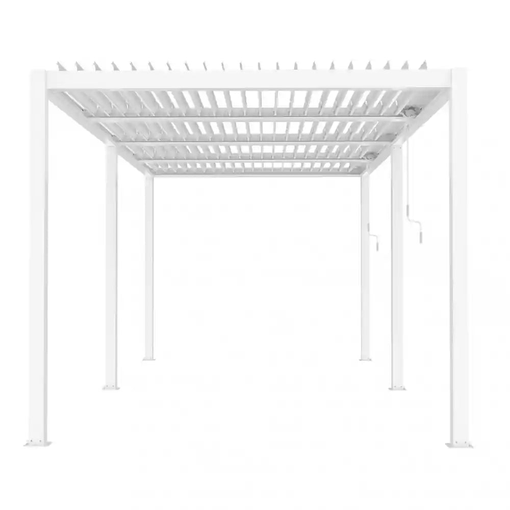 Pergola bioclimatica 5.8x3 bianca by Albert con lamelle frangisole orientabili in alluminio