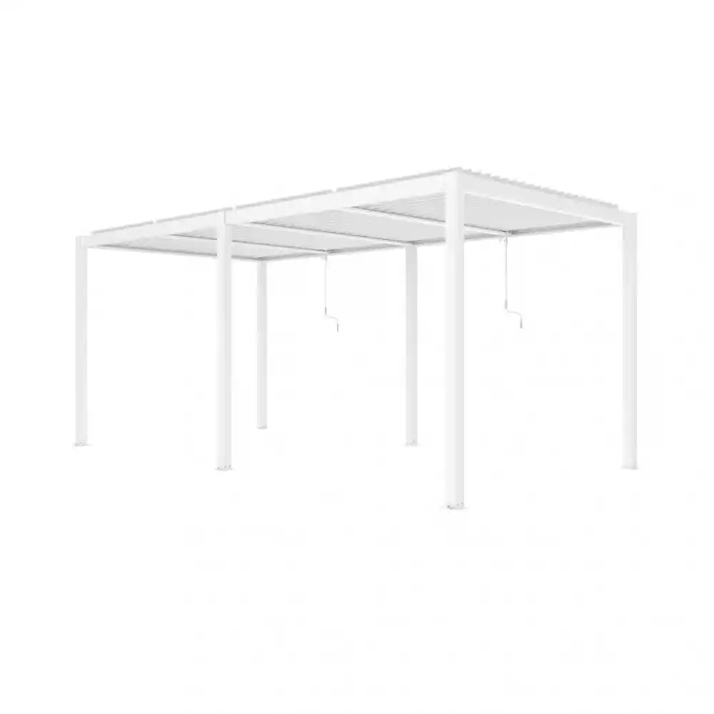 Pergola bioclimatica 5.8x3 bianca by Albert con lamelle frangisole orientabili in alluminio