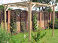 Pergola in pino massello 3x3 naturale by Albert, struttura in legno impregnato per esterni