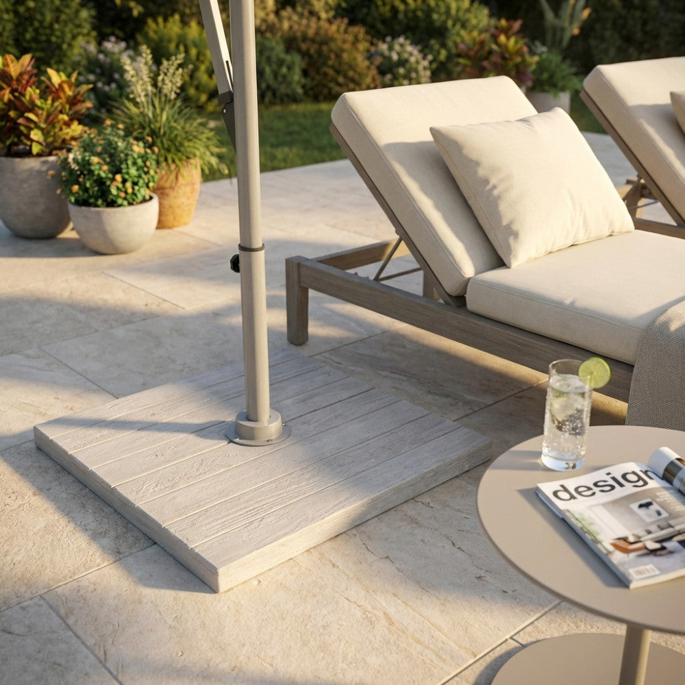 Dettaglio base quadrata Cosma per ombrellone outdoor