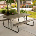 Tavolo da picnic pieghevole Lifetime marrone chiaro con panche integrate